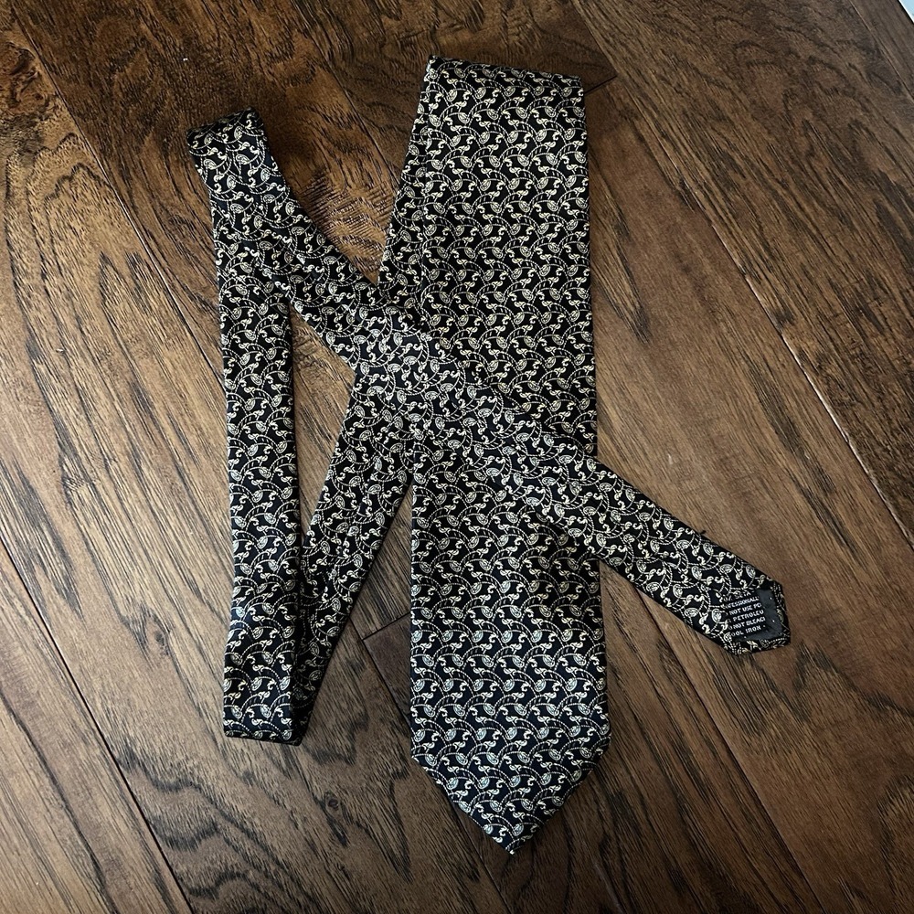 Gianni Versace Silk Tie Vintage Gold Madusa Men's